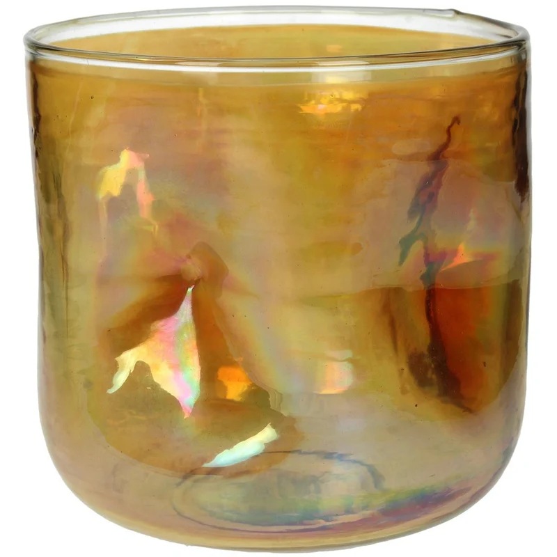 Kerzenständer Glas Orange 17x17x17cm