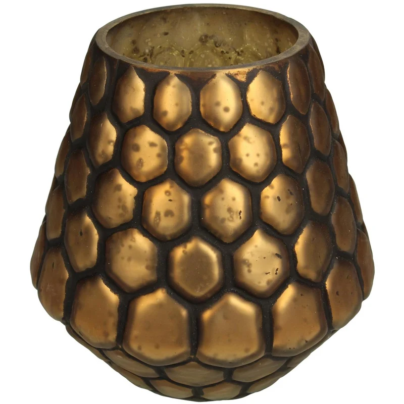 Kerzenständer Glas Gold 15x15x15cm