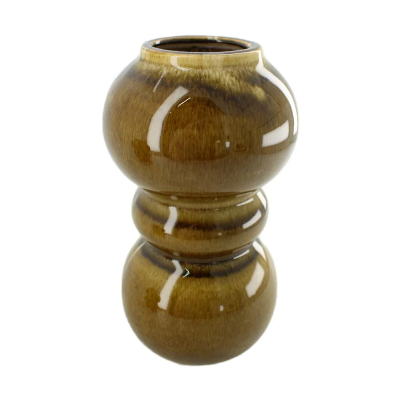 Vase Keramik 12.5x12.5x22.5cm Olivgrün