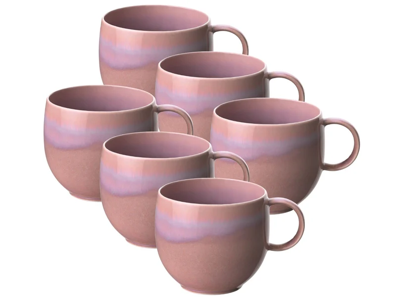 like. by Villeroy & Boch Perlemor Coral Becher mit Henkel 0,29 l Set6