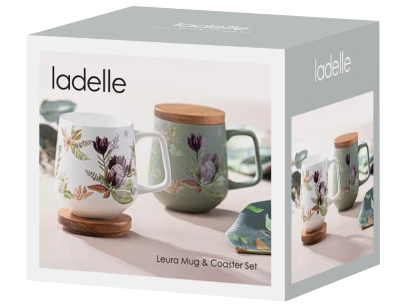 ladelle Leura Becher- & Untersetzerset cremeweiß