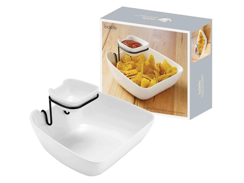 ladelle Alto Serve & Share Chip&Dip Schale doppellagig weiß 25,5cm