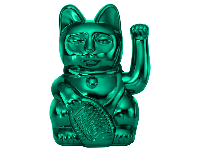 Donkey Products Lucky Cat Cosmic Winkekatze shiny teal 15cm