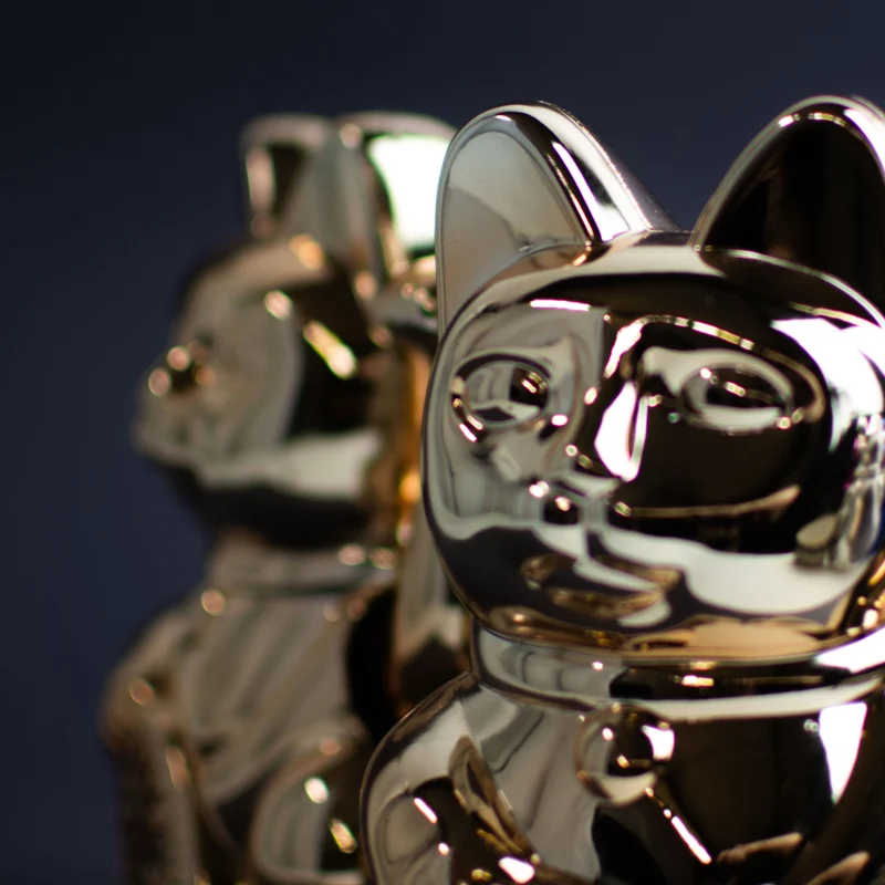 Donkey Products Lucky Cat Cosmic Winkekatze shiny platinum 15cm