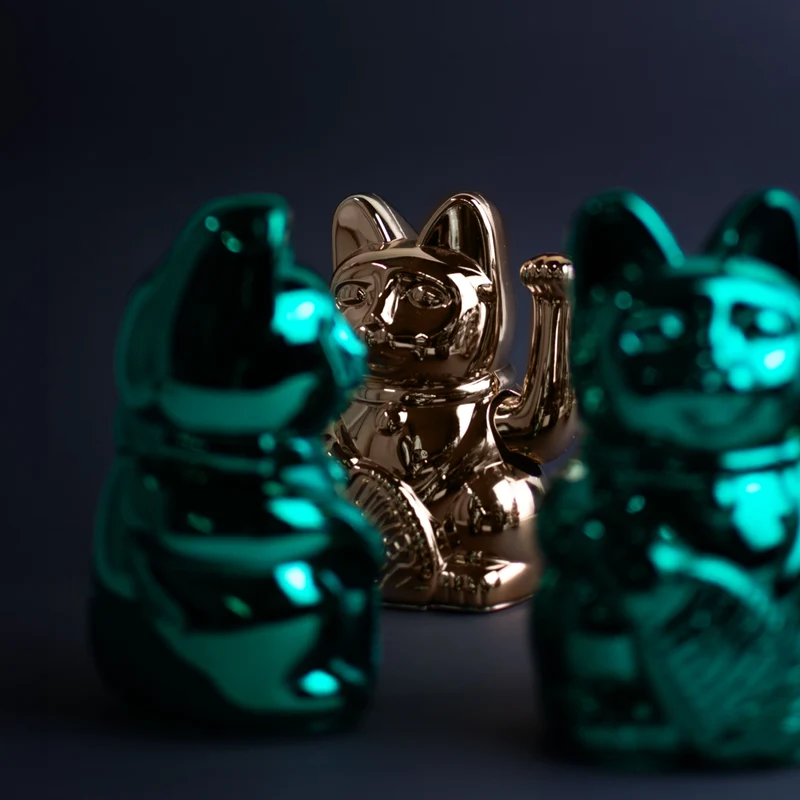 Donkey Products Lucky Cat Cosmic Winkekatze shiny platinum 15cm
