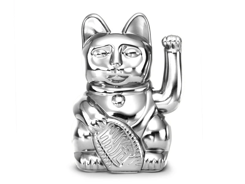 Donkey Products Lucky Cat Cosmic Winkekatze shiny silver 15cm