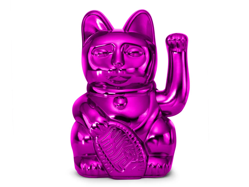 Donkey Products Lucky Cat Cosmic Winkekatze shiny pink 15cm