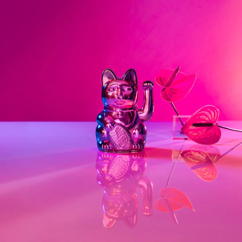 Donkey Products Lucky Cat Cosmic Winkekatze shiny pink 15cm