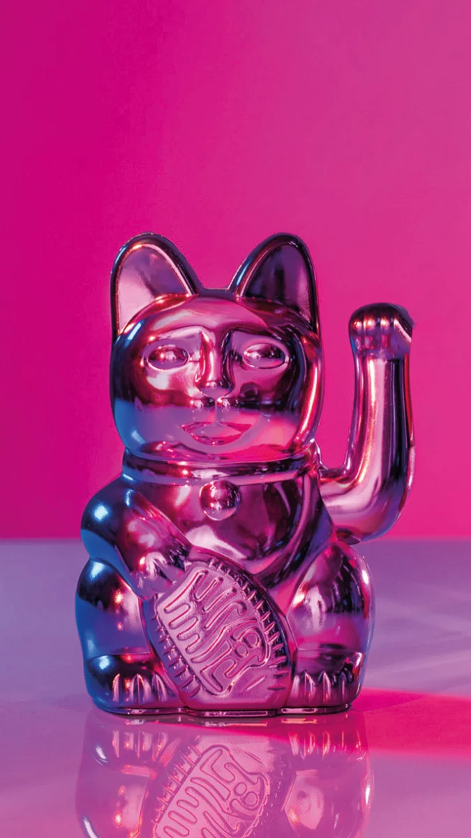 Donkey Products Lucky Cat Cosmic Winkekatze shiny pink 15cm