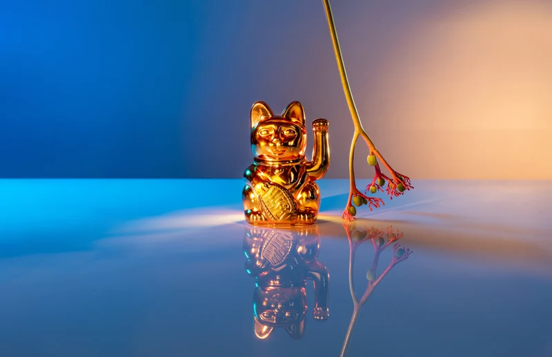 Donkey Products Lucky Cat Cosmic Winkekatze shiny copper 15cm