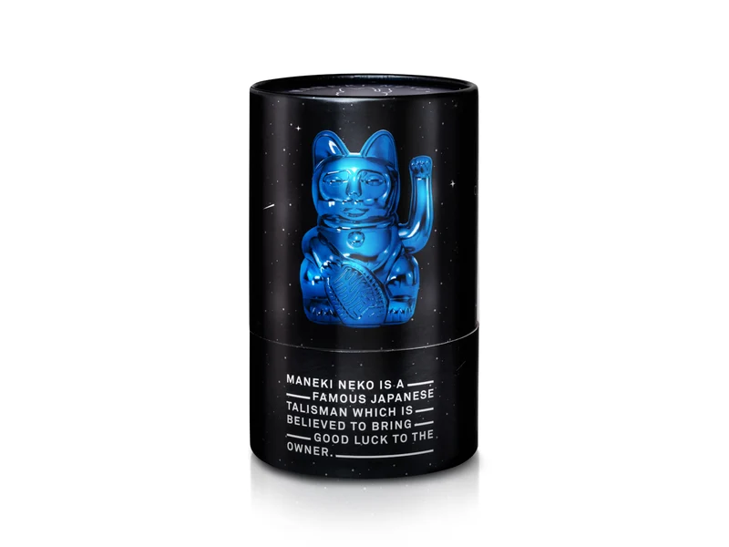 Donkey Products Lucky Cat Cosmic Winkekatze shiny blue 15cm