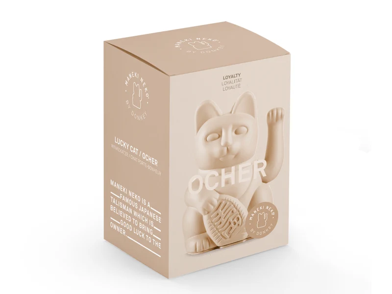 Donkey Products Lucky Cat Classic Winkekatze ocker 15cm