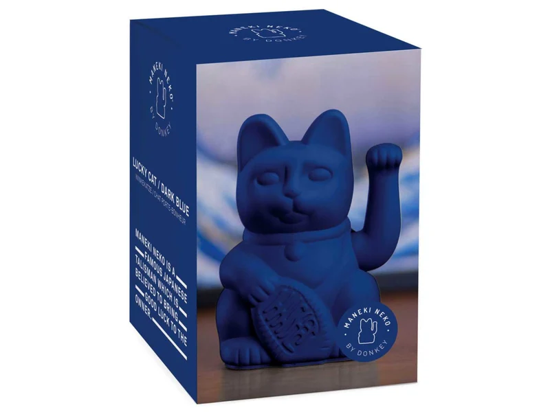 Donkey Products Lucky Cat Classic Winkekatze dunkelblau 15cm