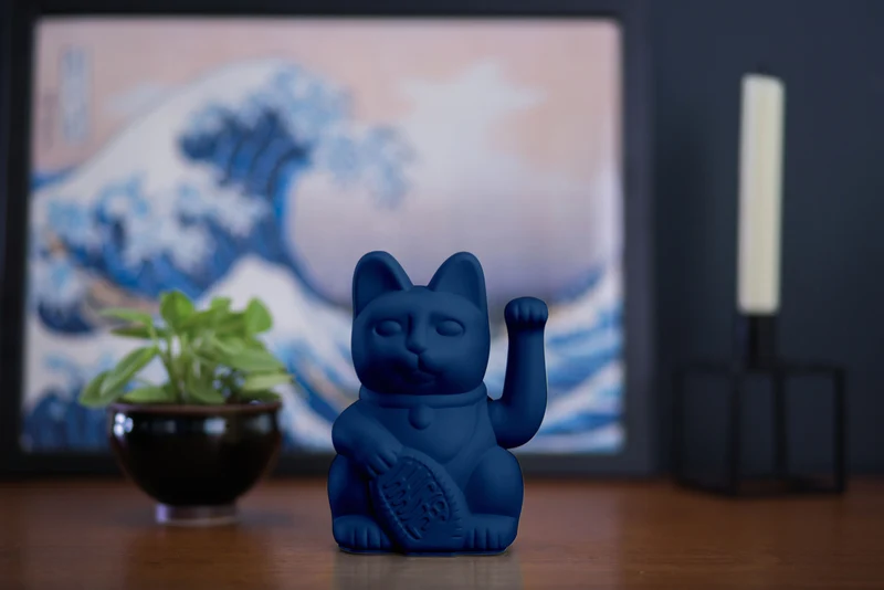 Donkey Products Lucky Cat Classic Winkekatze dunkelblau 15cm