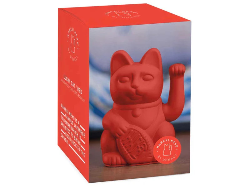 Donkey Products Lucky Cat Classic Winkekatze rot 15cm
