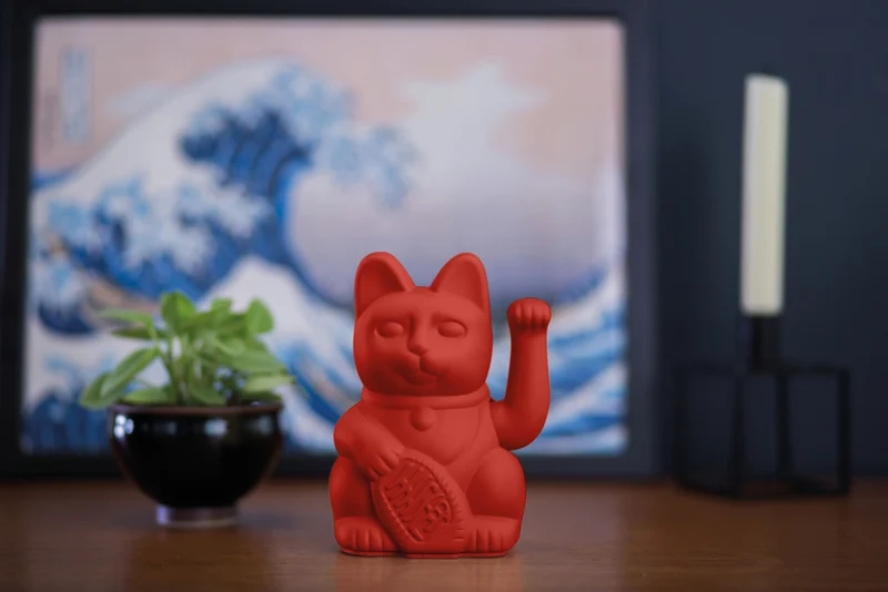 Donkey Products Lucky Cat Classic Winkekatze rot 15cm