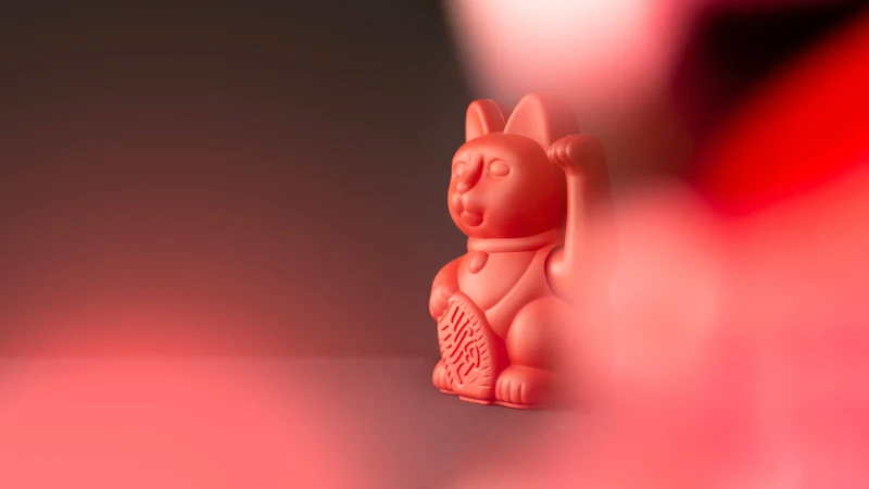 Donkey Products Lucky Cat Classic Winkekatze rot 15cm