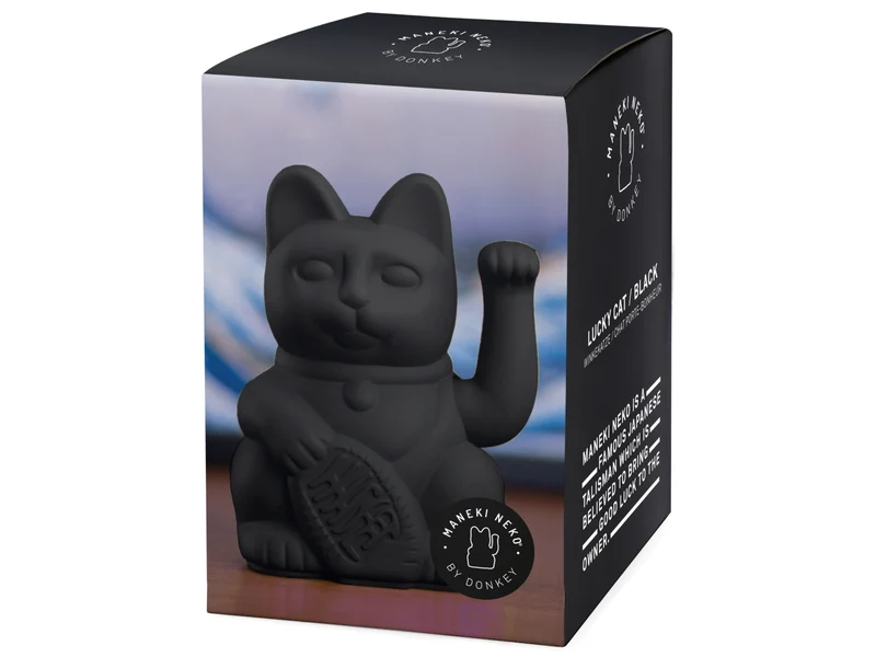 Donkey Products Lucky Cat Classic Winkekatze schwarz 15cm