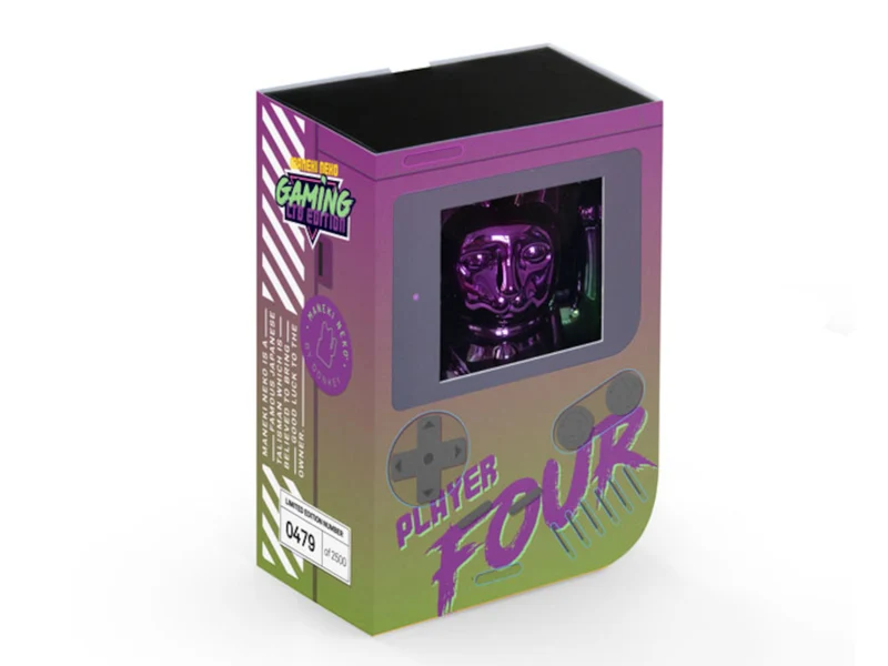Donkey Products Lucky Cat Player Four Winkekatze shiny purple/green 15cm
