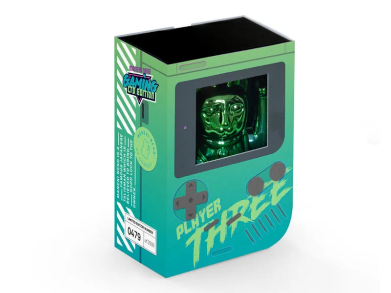 Donkey Products Lucky Cat Player Three Winkekatze shiny green/blue 15cm