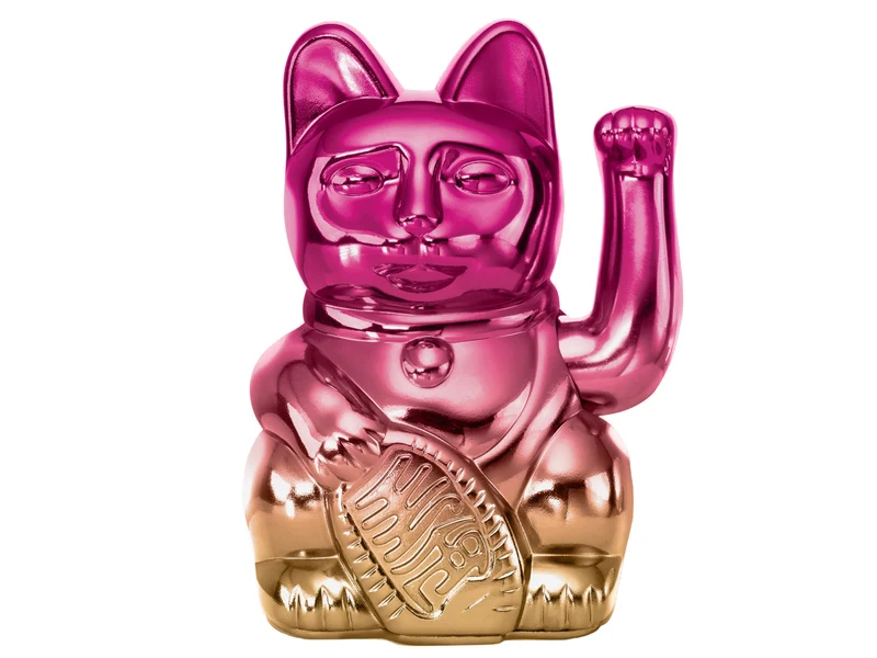 Donkey Products Lucky Cat Player Two Winkekatze shiny pink/yellow 15cm