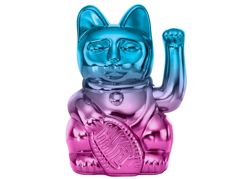 Donkey Products Lucky Cat Player One Winkekatze shiny blue/pink 15cm