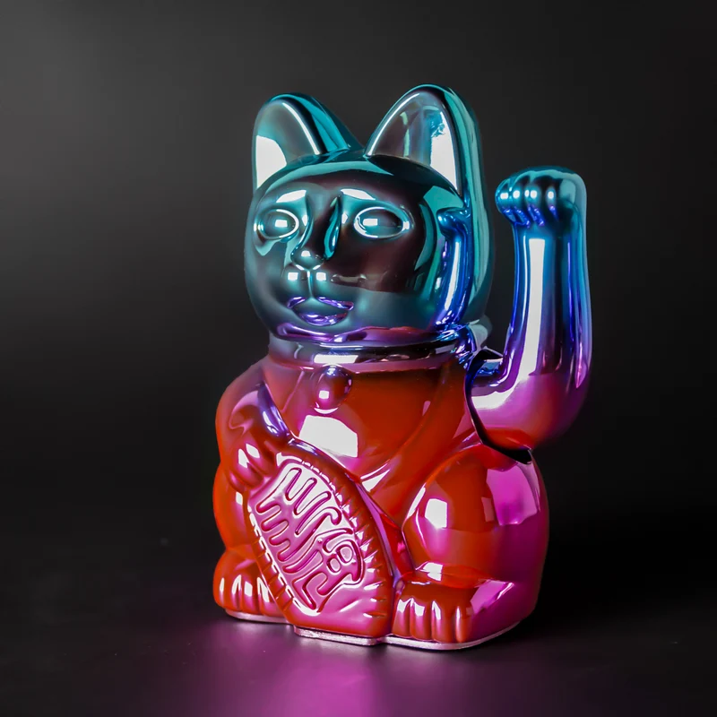 Donkey Products Lucky Cat Player One Winkekatze shiny blue/pink 15cm