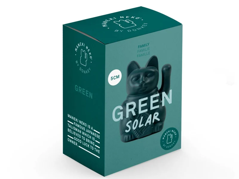 Donkey Products Lucky Cat Solar Winkekatze grün 6,5cm