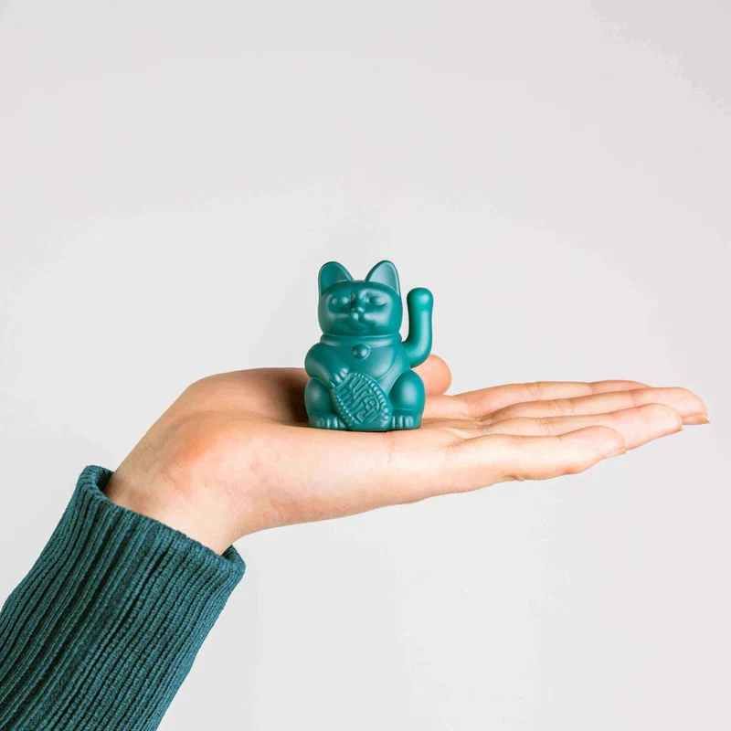 Donkey Products Lucky Cat Solar Winkekatze grün 6,5cm