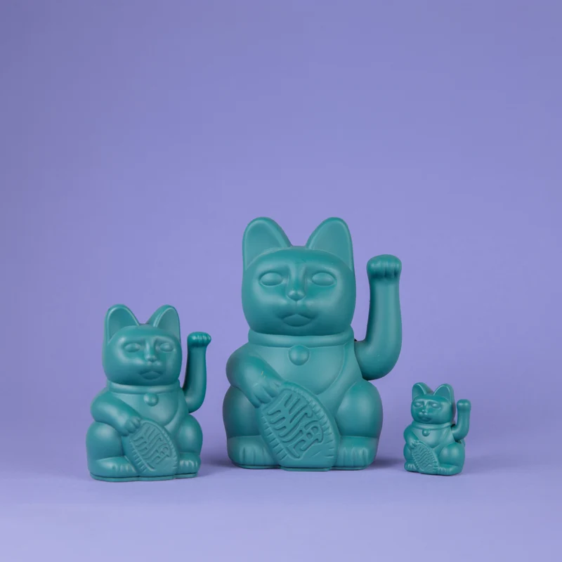 Donkey Products Lucky Cat Solar Winkekatze grün 6,5cm