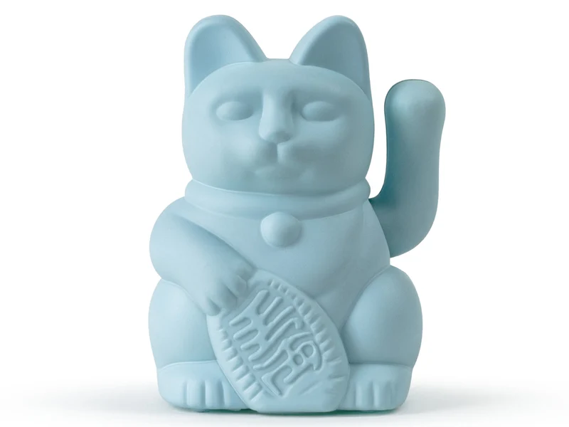 Donkey Products Lucky Cat Solar Winkekatze hellblau 6,5cm