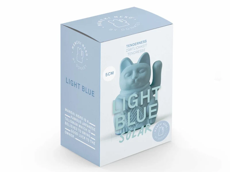Donkey Products Lucky Cat Solar Winkekatze hellblau 6,5cm