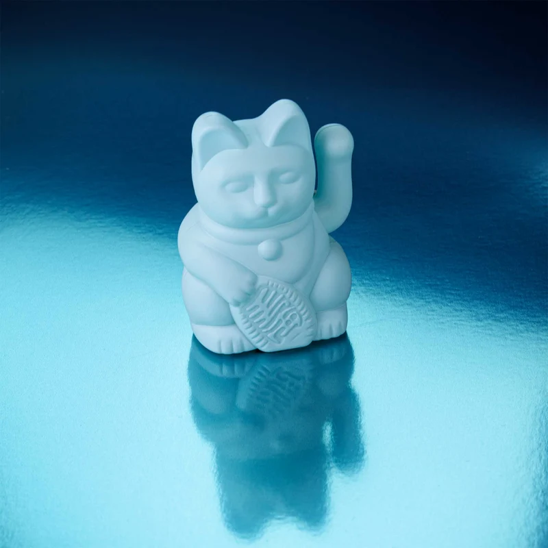 Donkey Products Lucky Cat Solar Winkekatze hellblau 6,5cm