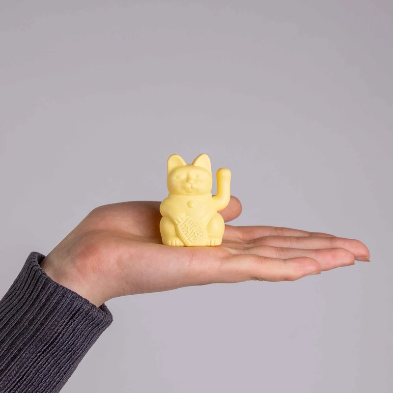 Donkey Products Lucky Cat Solar Winkekatze gelb 6,5cm