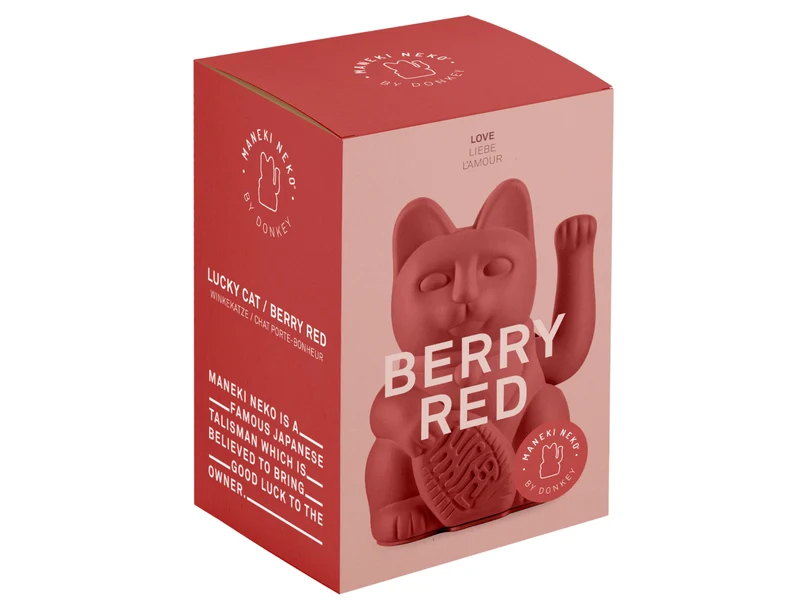 Donkey Products Lucky Cat Classic Winkekatze berry red 15cm