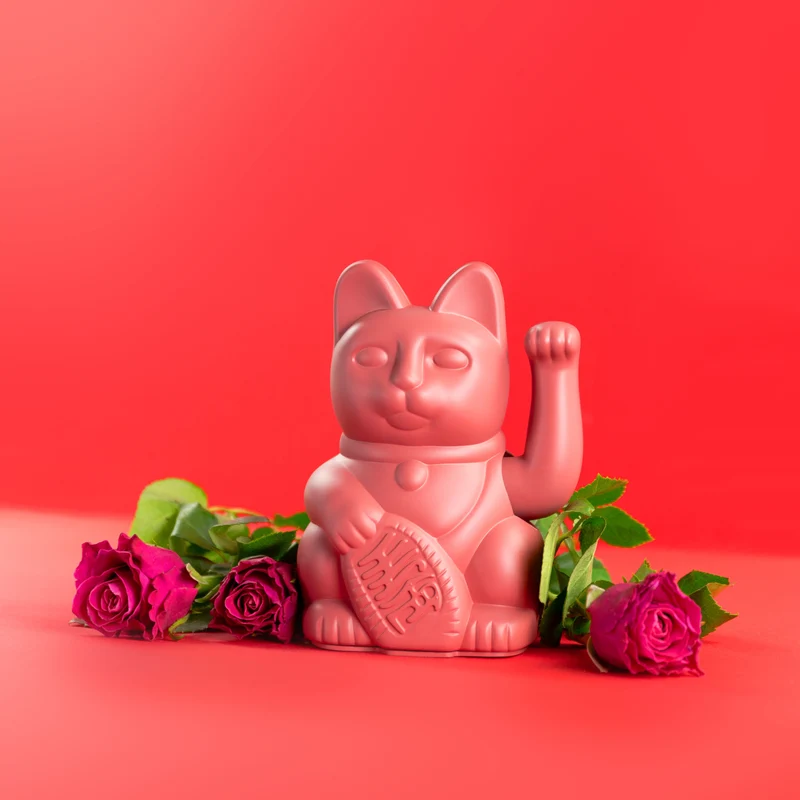 Donkey Products Lucky Cat Classic Winkekatze berry red 15cm