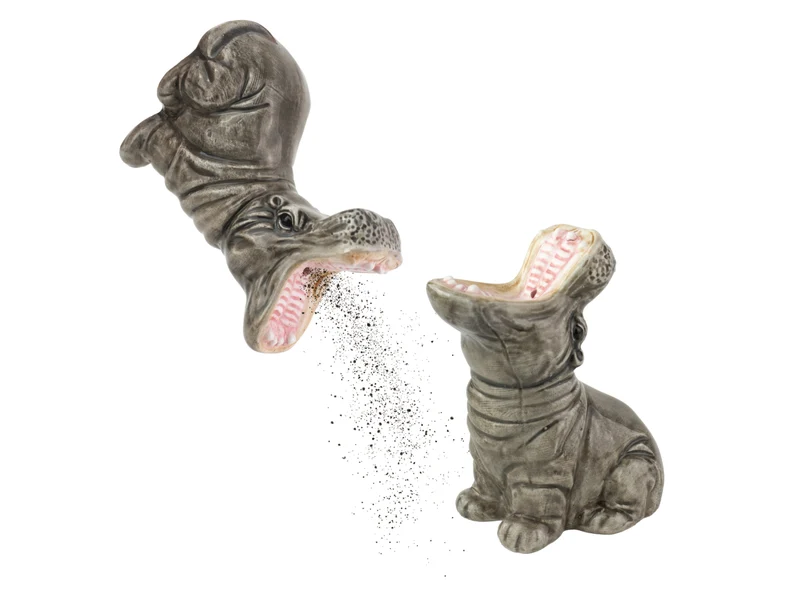 Donkey Products Hungry Hippos Salz- und Pefferstreuer-Set grau