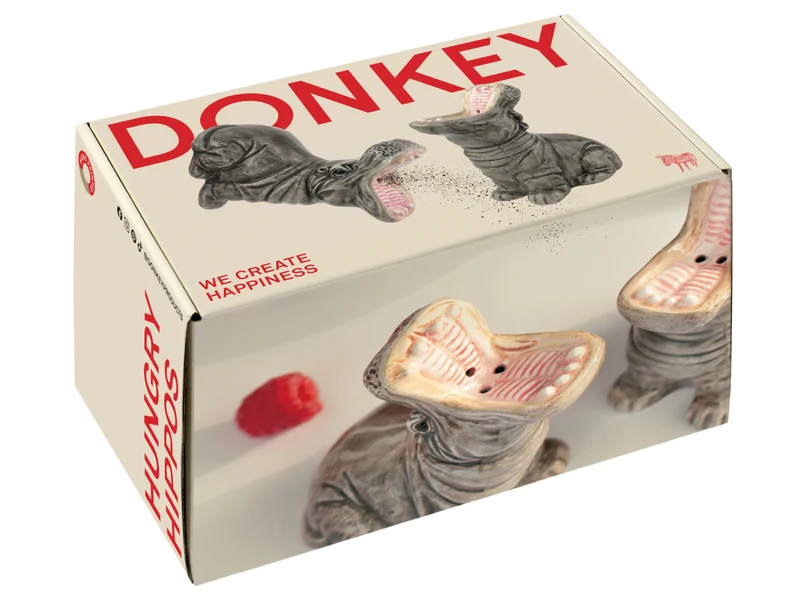 Donkey Products Hungry Hippos Salz- und Pefferstreuer-Set grau
