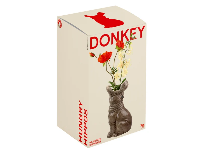 Donkey Products Hungry Hippos Vase grau 42cm