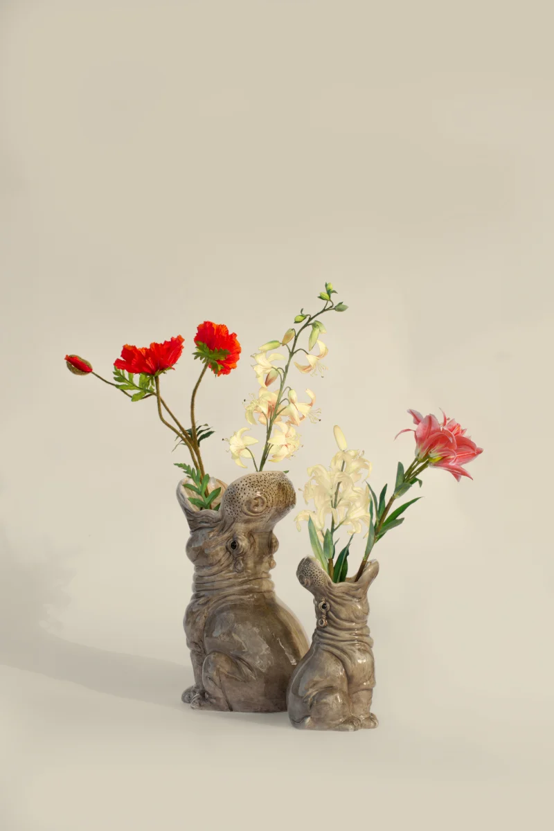Donkey Products Hungry Hippos Vase grau 42cm