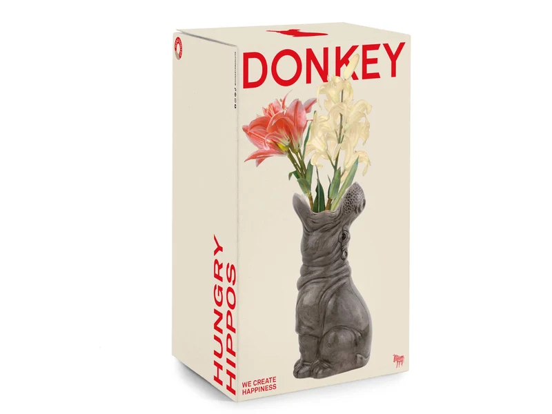Donkey Products Hungry Hippos Vase grau 30cm