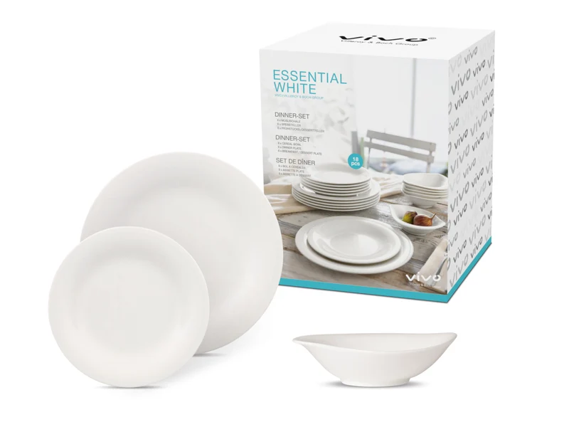 vivo V & B Group Essential White Dinner-Set 18tlg
