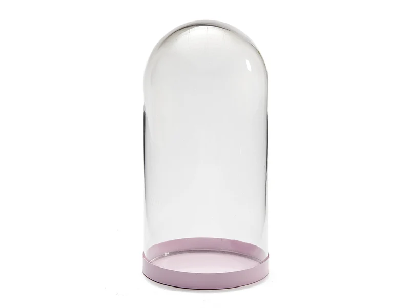 Glasglocke Ø10x20,5cm rosa