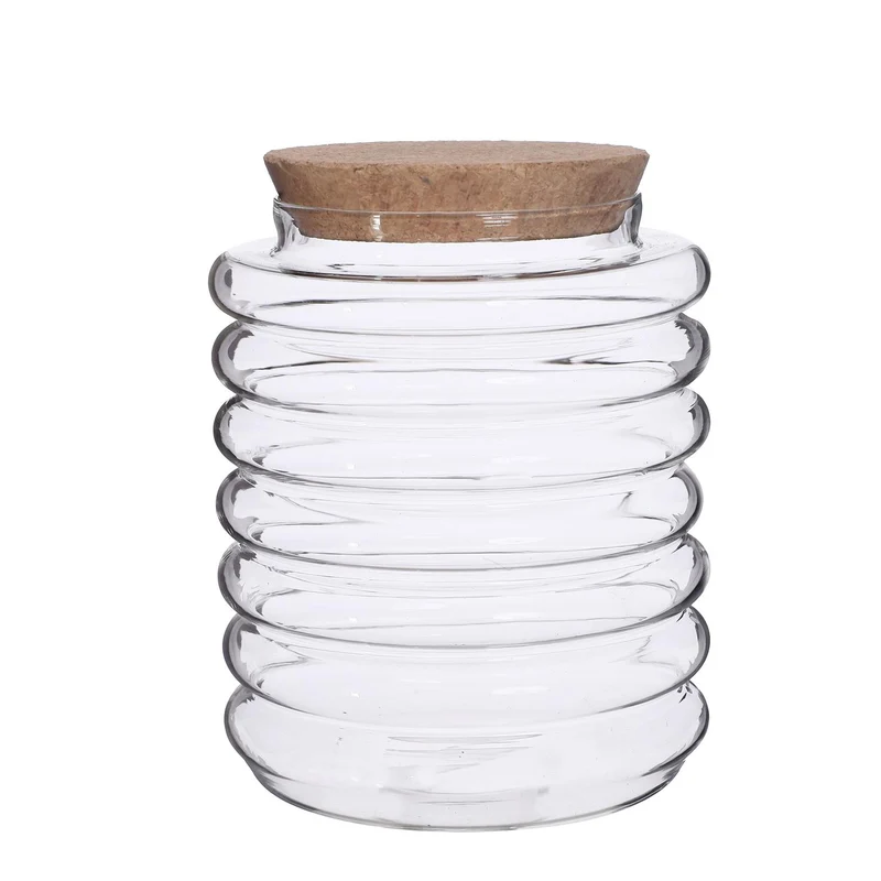 Terrarium Rippe Glas Ø13,5 h.16cm b.Kork