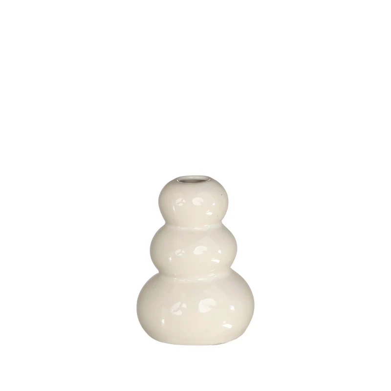 Vase Pebble Keramik h.9.5 Ø7 cm weiß