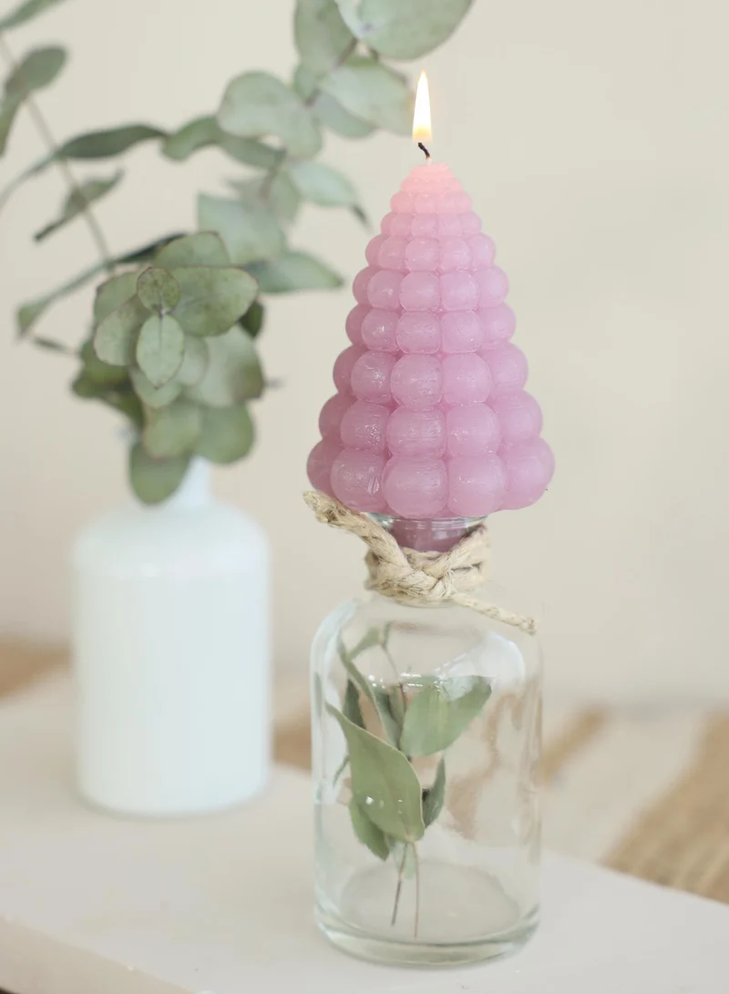 Bubble tree Kerze h.12 Ø7 cm mauve rosa