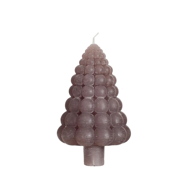 Bubble Baum Kerze h.12 Ø7 cm taupe