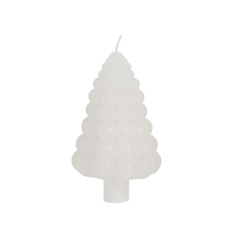 Bubble Baum Kerze h.12 Ø7 cm weiß