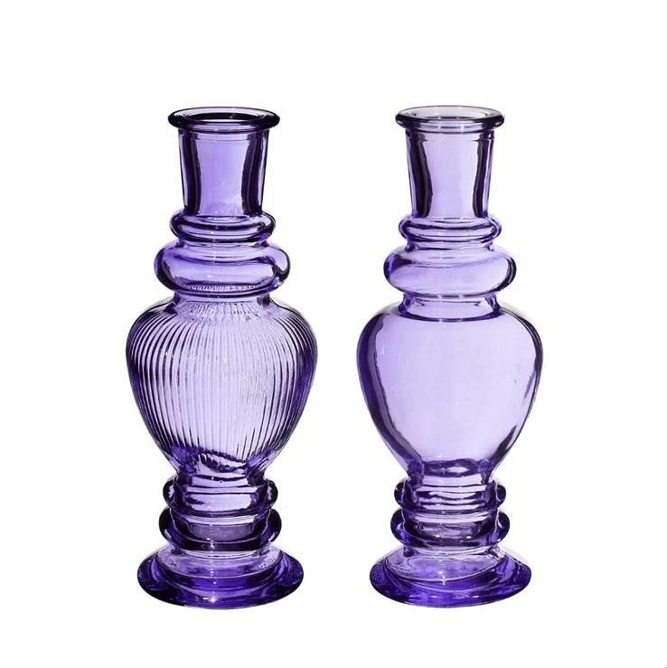 Venedig Vase Kerze h.15,5 Ø5,7 lila 2 ass.