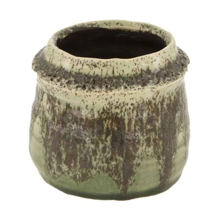 Pflanzgefäß Keramik Ø8x8.5cm Gemischt grau